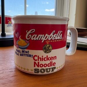 Vintage Campbell's Red and White Chicken Noodle Soup Mugs